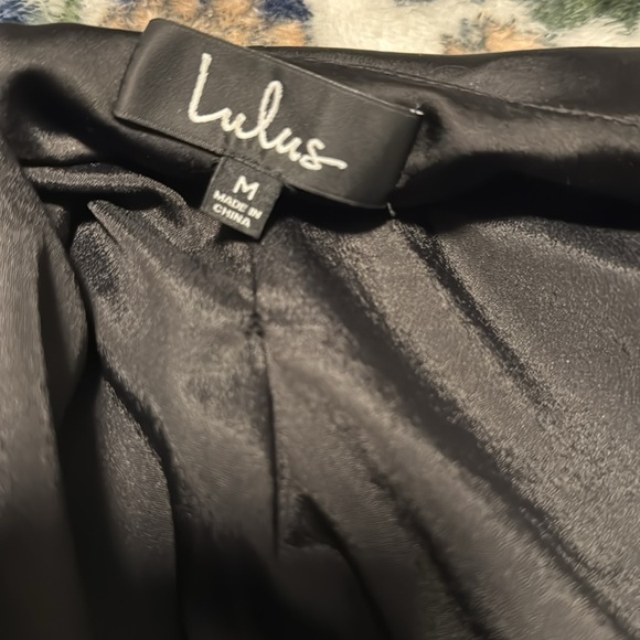 Lulu’s Sleek Surprise Black Satin Double Breasted Blazer Dress - Picture 9 of 11